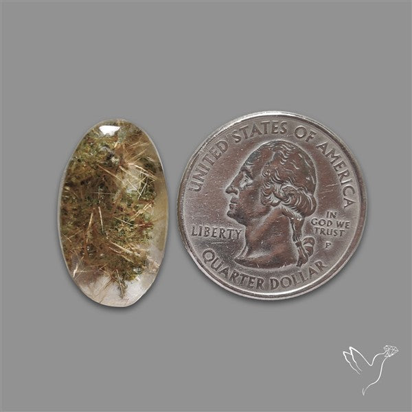 Lodolite Garden Quartz with Golden Rutile Inclusions Cabochon (Raw Backs)