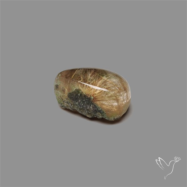 Lodolite Garden Quartz with Golden Rutile Inclusions Cabochon (Raw Backs)