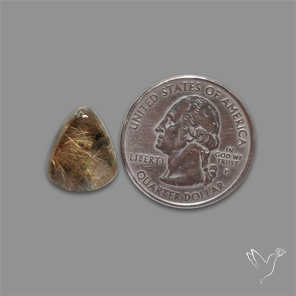 Lodolite Garden Quartz with Golden Rutile Inclusions Cabochon (Raw Backs)