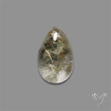 Lodolite Garden Quartz with Golden Rutile Inclusions Cabochon (Raw Backs)