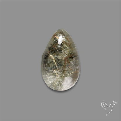 Lodolite Garden Quartz with Golden Rutile Inclusions Cabochon (Raw Backs)