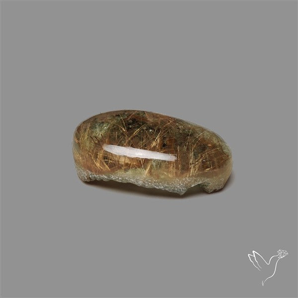 Lodolite Garden Quartz with Golden Rutile Inclusions Cabochon (Raw Backs)