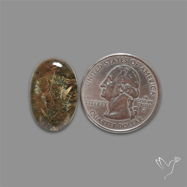 Lodolite Garden Quartz with Golden Rutile Inclusions Cabochon (Raw Backs)
