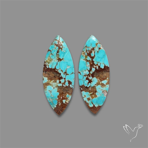 Number 8 Mines Turquoise Pair