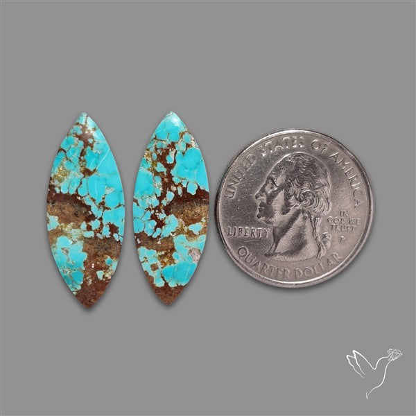 Number 8 Mines Turquoise Pair