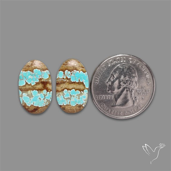 Number 8 Mines Turquoise Pair
