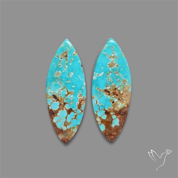 Number 8 Mines Turquoise Pair