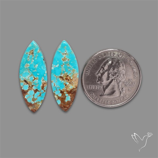 Number 8 Mines Turquoise Pair