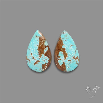 Number 8 Mines Turquoise Pair