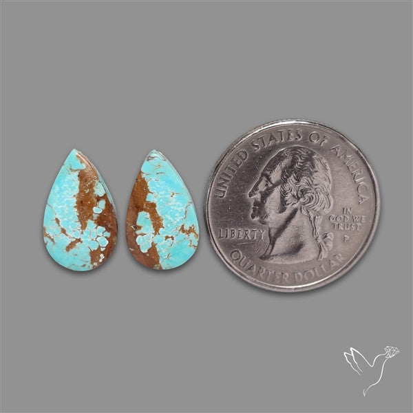 Number 8 Mines Turquoise Pair