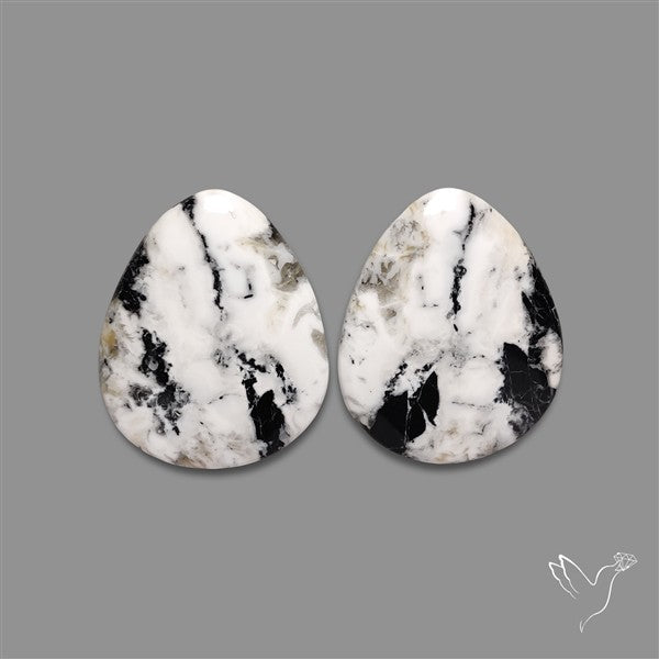 Large White Buffalo Turquoise Pair