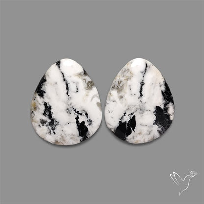 Large White Buffalo Turquoise Pair