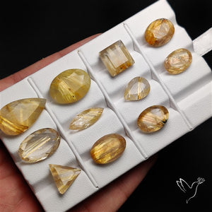 High Grade Faceted Golden Rutilated Quartz Bulk Lot