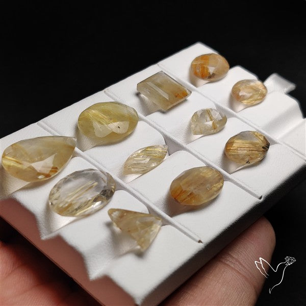 High Grade Faceted Golden Rutilated Quartz Bulk Lot