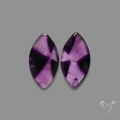 Trapiche Amethyst Pair
