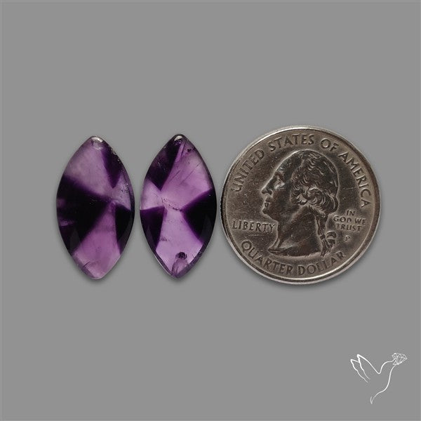 Trapiche Amethyst Pair