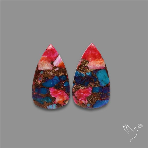 Spiny Oyster Mohave Turquoise Pair