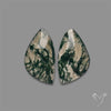 Rose Cut Moss Agate and Quartz Doublet Pair