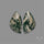 Rose Cut Moss Agate and Quartz Doublet Pair