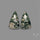 Rose Cut Moss Agate and Quartz Doublet Pair