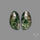 Rose Cut Moss Agate and Quartz Doublet Pair