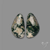 Rose Cut Moss Agate and Quartz Doublet Pair
