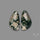 Rose Cut Moss Agate and Quartz Doublet Pair