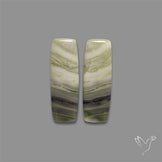 Green Serpentine Cabochons Pair