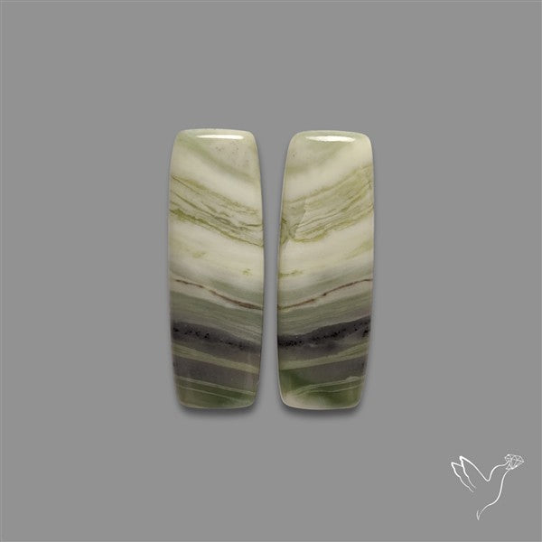 Green Serpentine Cabochons Pair