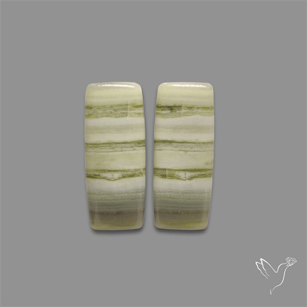 Green Serpentine Cabochons Pair