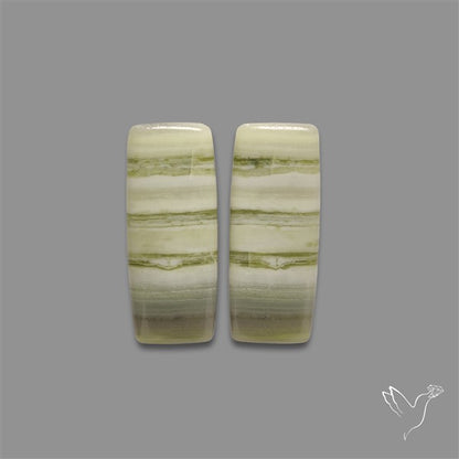Green Serpentine Cabochons Pair