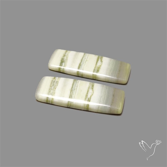 Green Serpentine Cabochons Pair