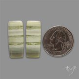 Green Serpentine Cabochons Pair