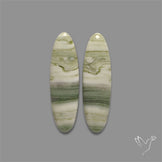 Green Serpentine Cabochons Pair