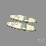 Green Serpentine Cabochons Pair