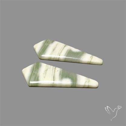 Green Serpentine Cabochons Pair