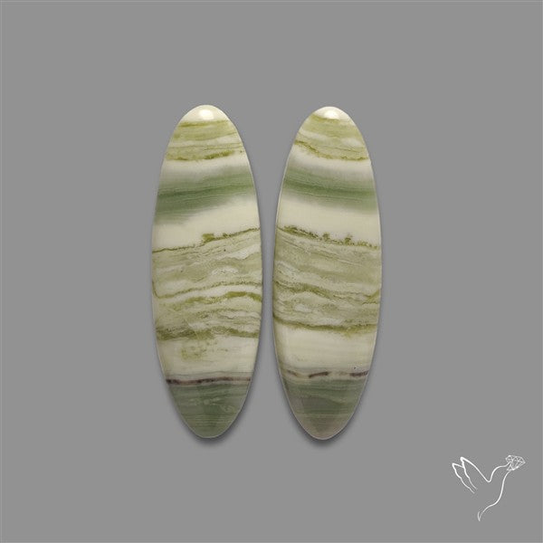 Green Serpentine Cabochons Pair