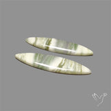Green Serpentine Cabochons Pair