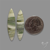 Green Serpentine Cabochons Pair
