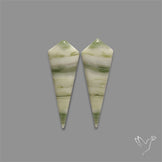 Green Serpentine Cabochons Pair