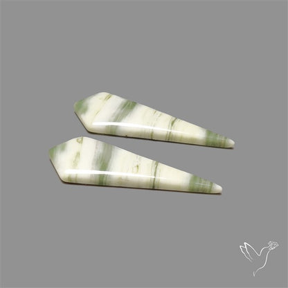 Green Serpentine Cabochons Pair
