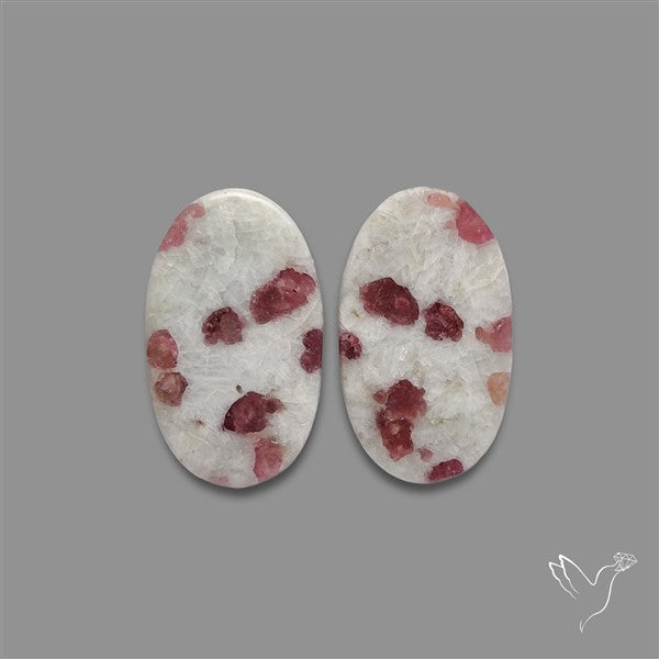 Pink Tourmaline In Quartz Pair
