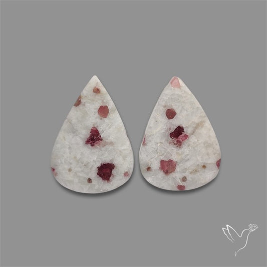 Pink Tourmaline In Quartz Pair