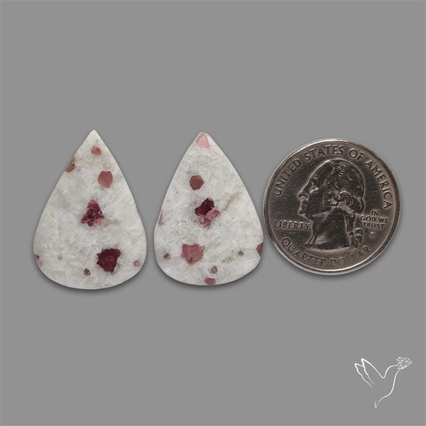 Pink Tourmaline In Quartz Pair