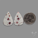 Pink Tourmaline In Quartz Pair