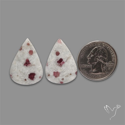 Pink Tourmaline In Quartz Pair