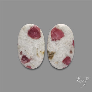 Pink Tourmaline In Quartz Pair