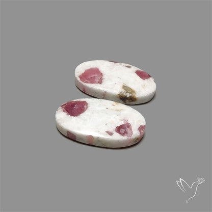 Pink Tourmaline In Quartz Pair