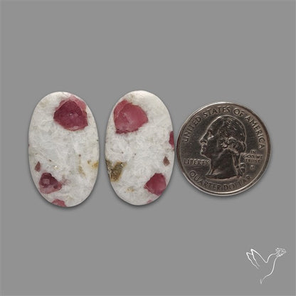 Pink Tourmaline In Quartz Pair