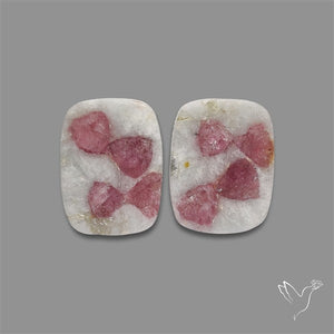 Pink Tourmaline In Quartz Pair